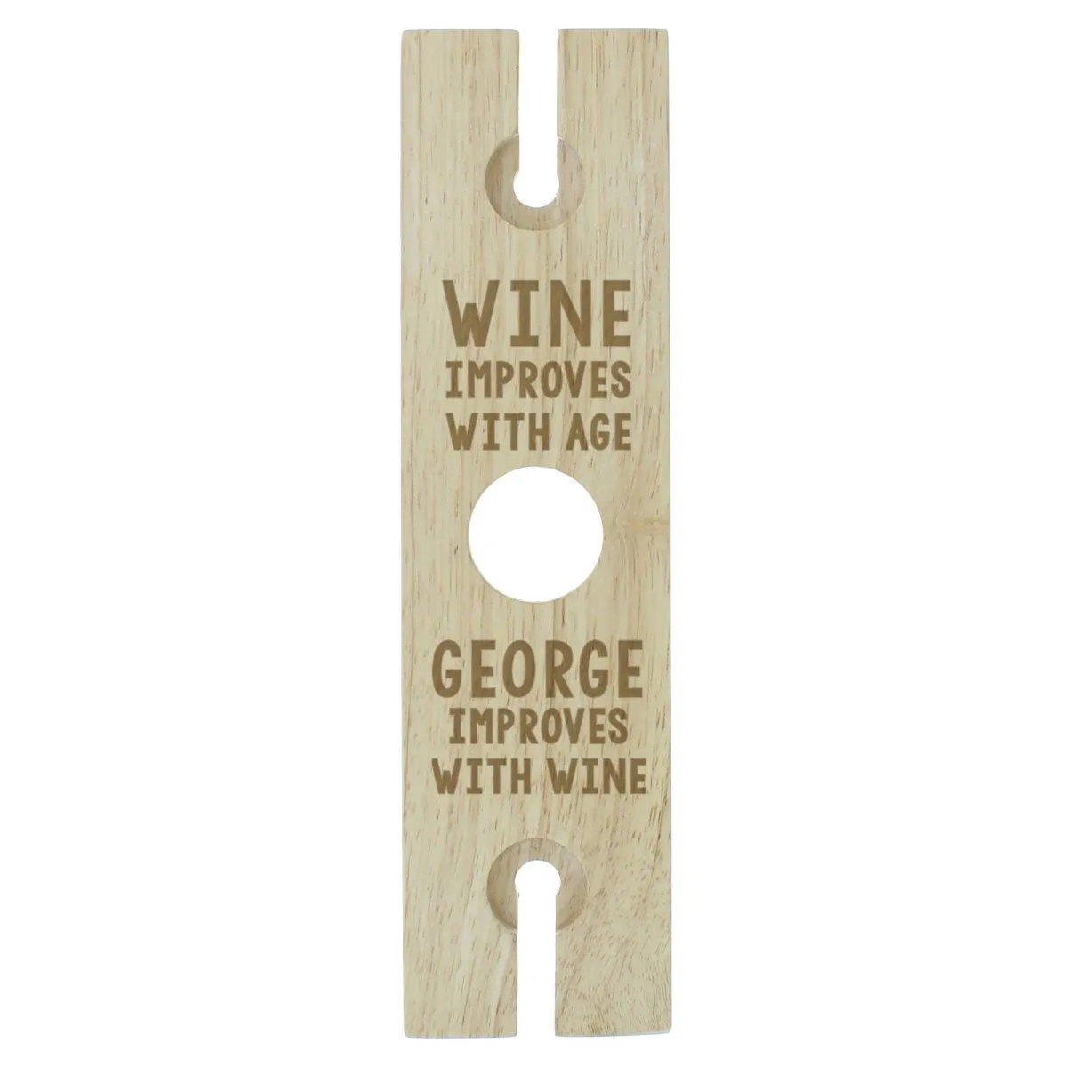 Personalised 'Improves With Wine' Wine Glass & Bottle Holder