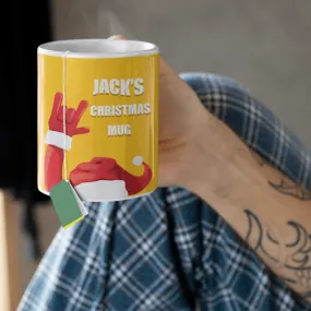 Personalised Rock and Roll Christmas Mug