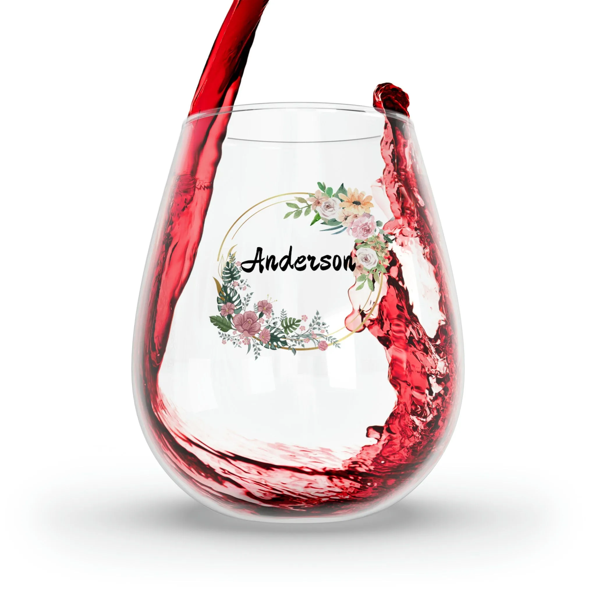 Personalized Double Dragon Wine Glass Name   dragon monogram wreath 2024 Dragon lunar new year gift for christmas him her