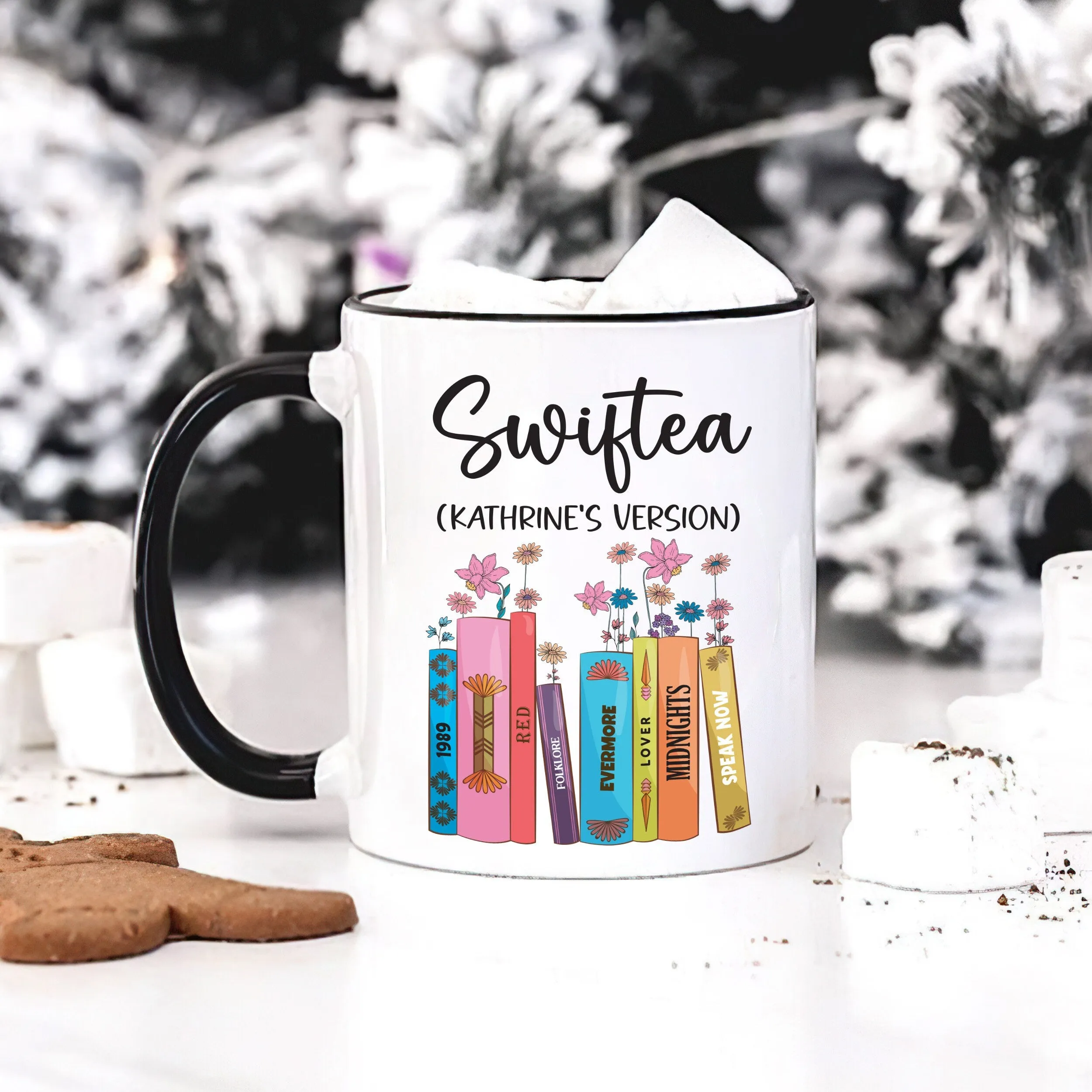 Personalized Swiftea Mug - Floral Music Album Inspired Cup, Ideal Gift for Fans, Trendy Birthday or Christmas Present for Her