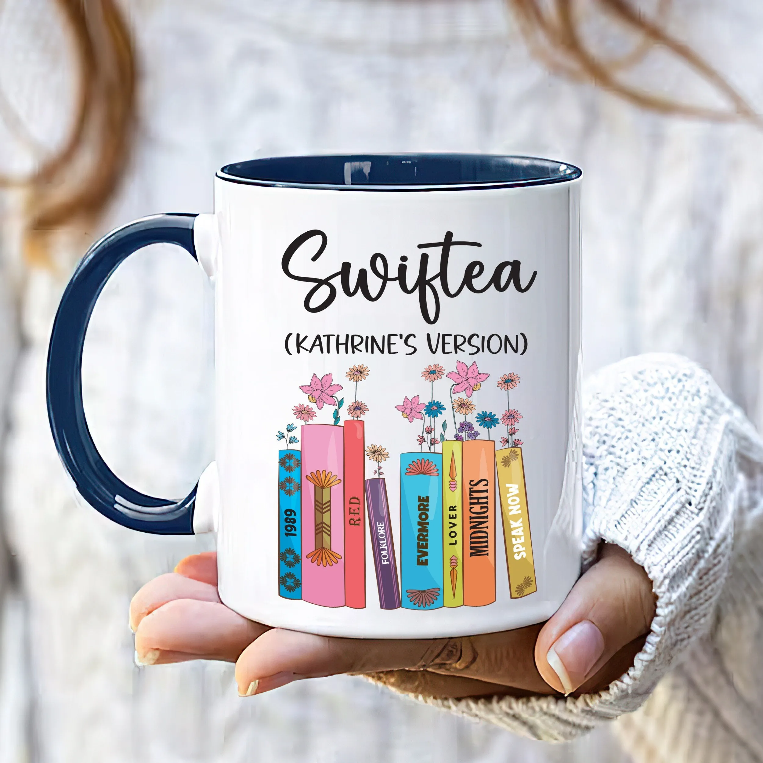 Personalized Swiftea Mug - Floral Music Album Inspired Cup, Ideal Gift for Fans, Trendy Birthday or Christmas Present for Her