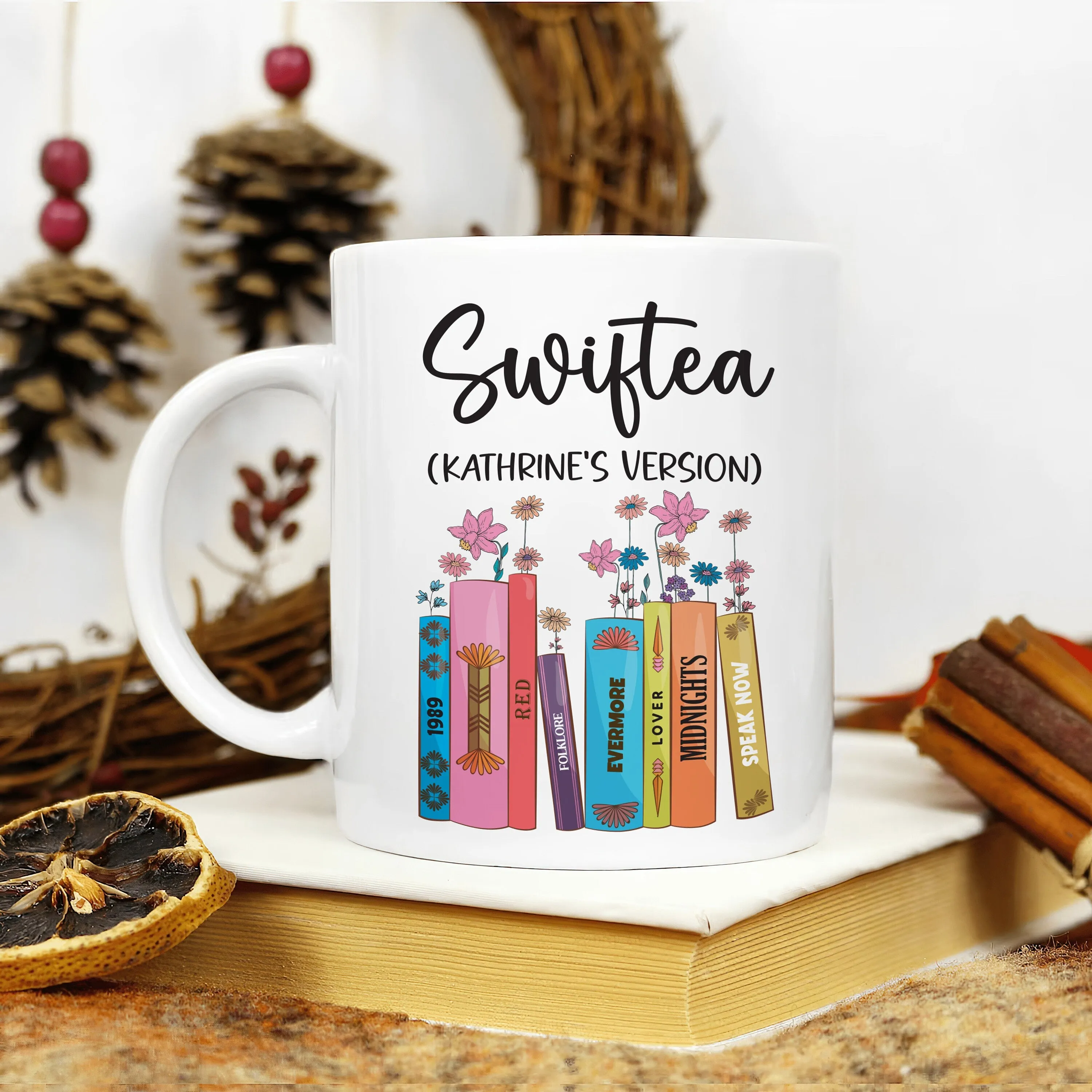 Personalized Swiftea Mug - Floral Music Album Inspired Cup, Ideal Gift for Fans, Trendy Birthday or Christmas Present for Her