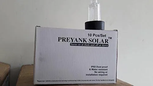 Preyank Solar 10X Solar Light For Path Garden Outdoor Landscape Yard Warm White LED Lamp, Black