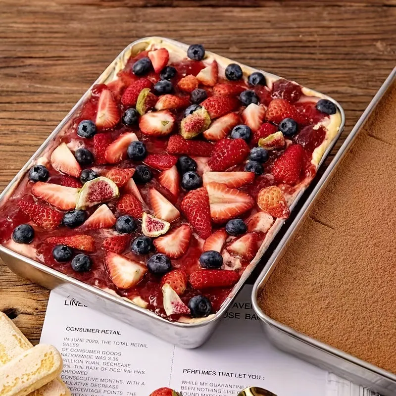 Rectangular Stainless Steel Baking Sheet Perfect for Tiramisu  more