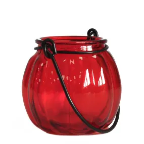 Recycled Pumpkin Candle Lantern - Ruby