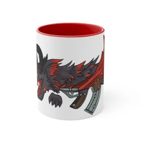 Red Black Dragon Gun Accent Coffee Mug, 11oz