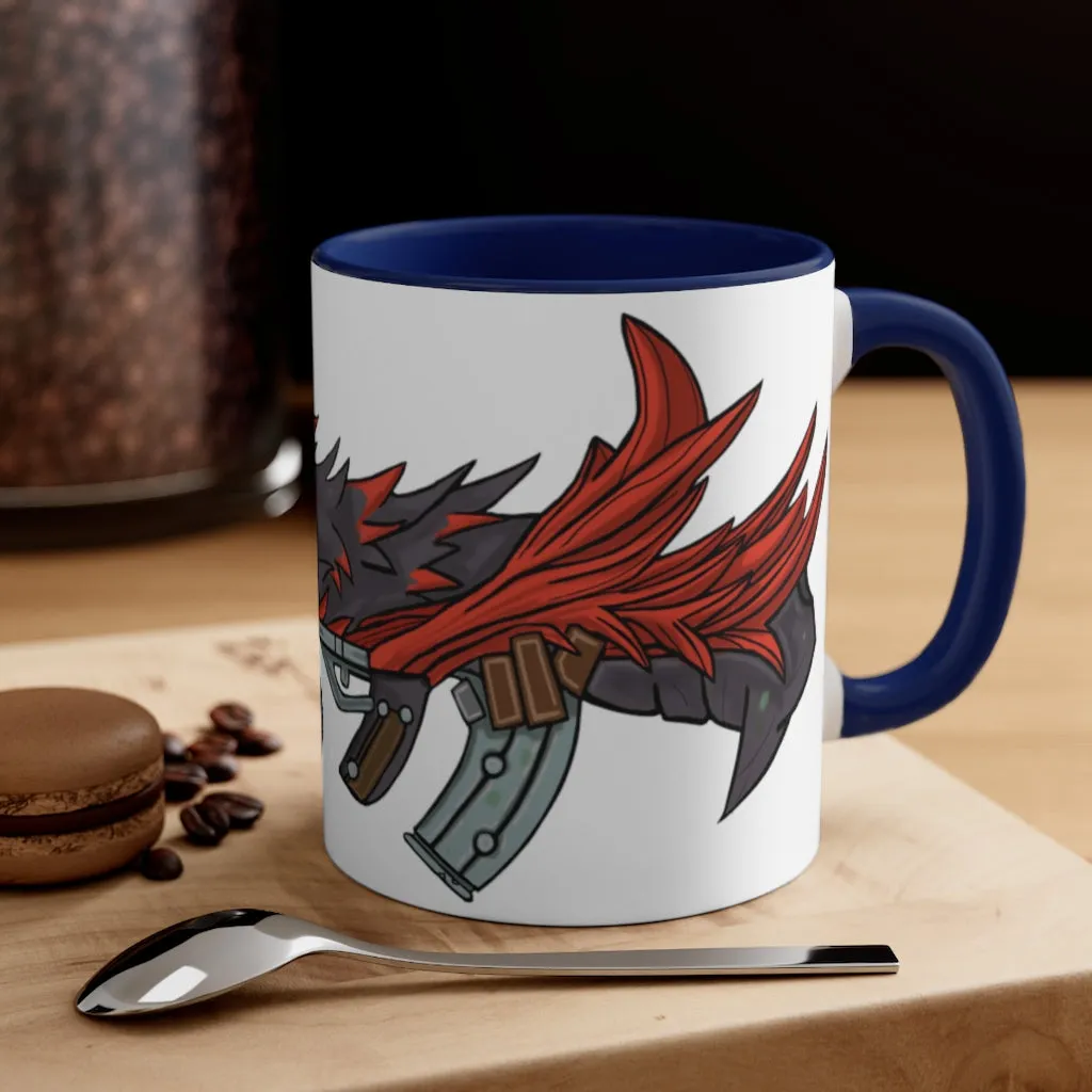 Red Black Dragon Gun Accent Coffee Mug, 11oz