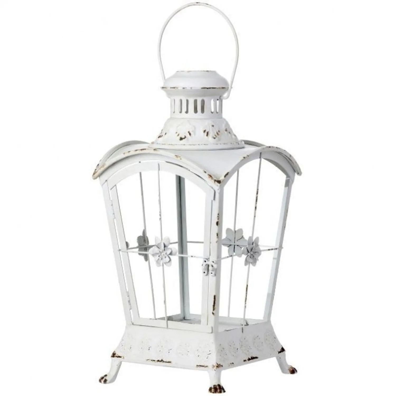 Regency International Metal & Glass Footed Lantern 9x16.75" Tall