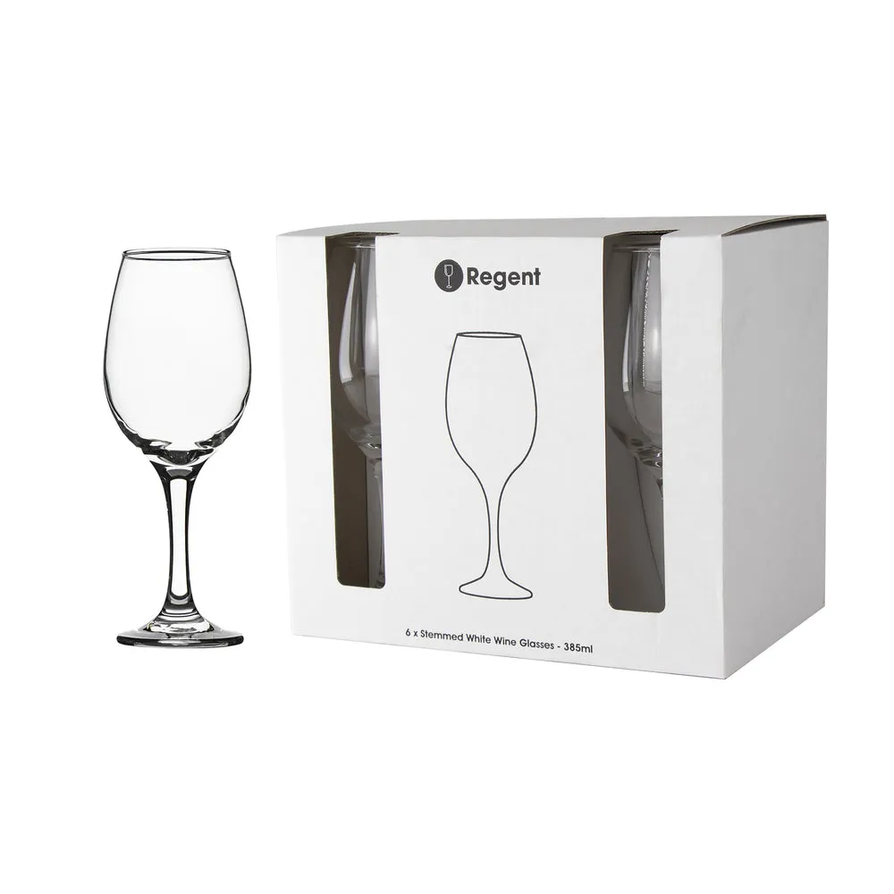 Regent Glass Tumbler 385ml White Wine Stemmed 6pack 28708