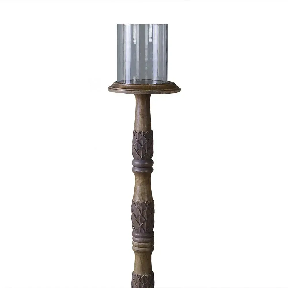 Rostova Wooden Floor Candle Holder