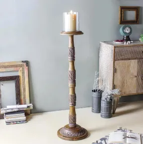 Rostova Wooden Floor Candle Holder