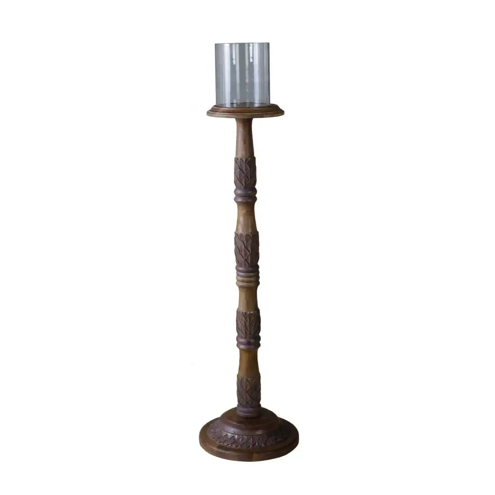 Rostova Wooden Floor Candle Holder