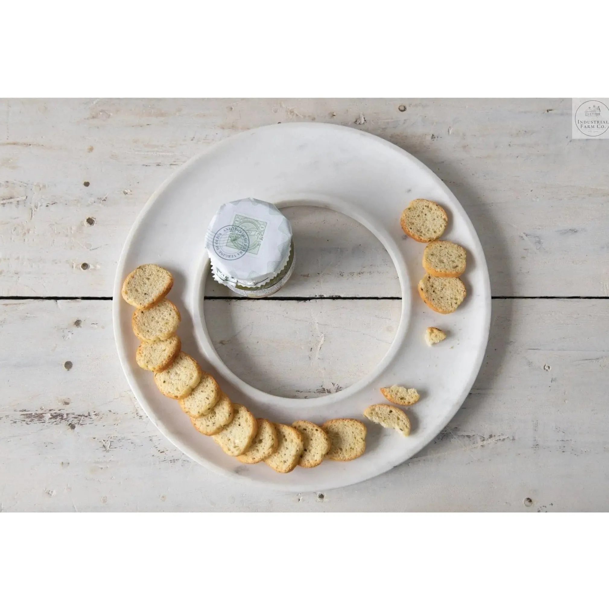 Round Marble Cracker Tray