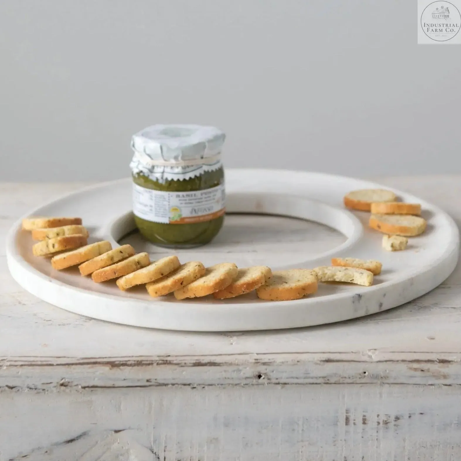 Round Marble Cracker Tray