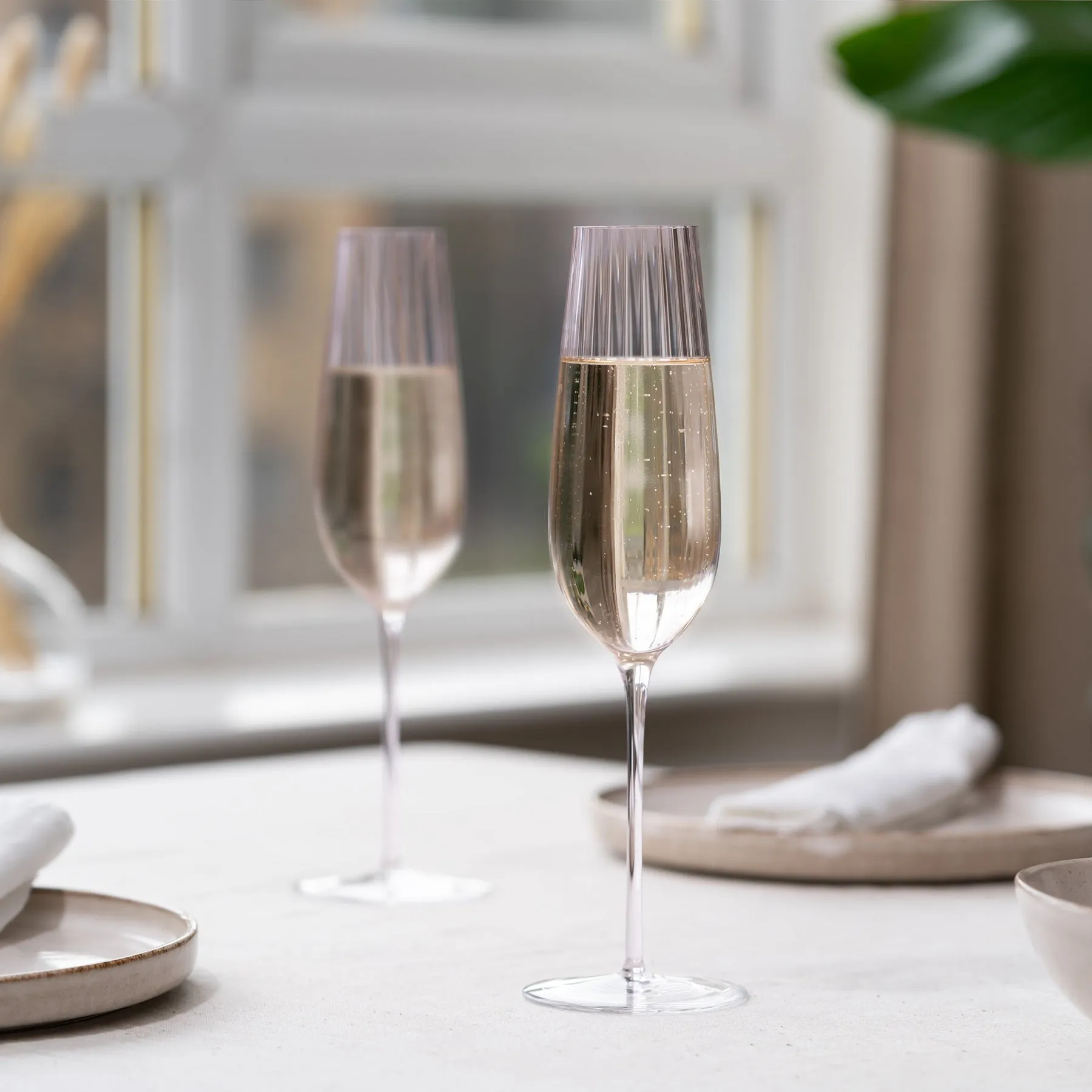 Round Up Dusty Rose Set of 2 Sparkling wine glasses