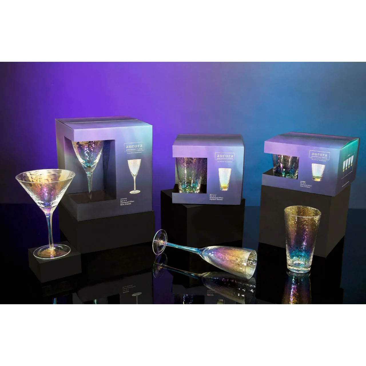 Set of 4 Aurora Hi Ball Glasses - 445ml