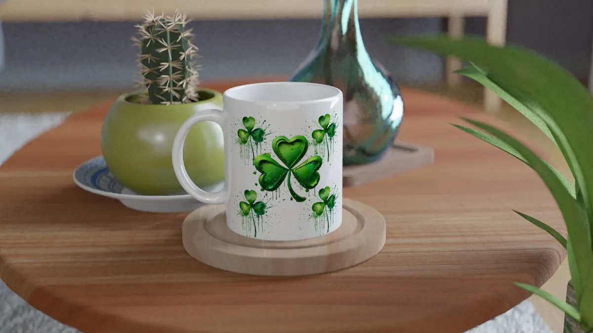 Shamrock Mug, Shamrock Gifts, Four Leaf Clover, 4 leaf clover, St. Patrick's Day, Irish, Personalized, Custom, Gift, Coffee Cup, Lucky Day