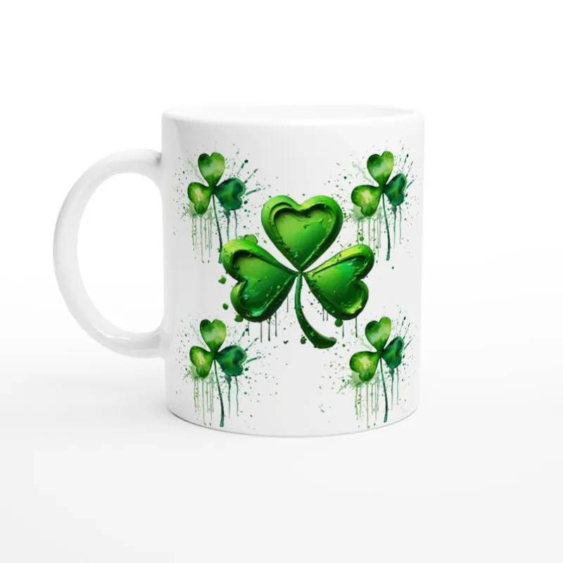 Shamrock Mug, Shamrock Gifts, Four Leaf Clover, 4 leaf clover, St. Patrick's Day, Irish, Personalized, Custom, Gift, Coffee Cup, Lucky Day