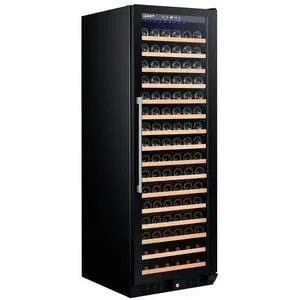 Smith and Hanks 166 Bottle Single Zone Wine Cooler, Smoked Black Glass Door - RW428SRG