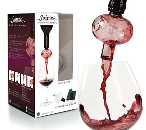 Soireehome - In Bottle Wine Aerator - Makes Your Wine Taste Better Made of Glass This Gourmet Decanter Clear Fits All Wine Bottles & Works On Red or White Wine One