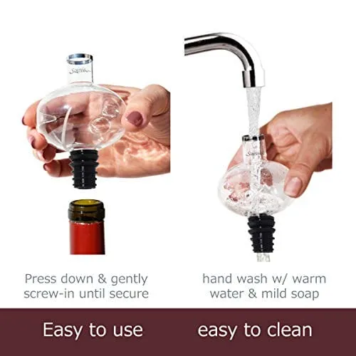 Soireehome - In Bottle Wine Aerator - Makes Your Wine Taste Better Made of Glass This Gourmet Decanter Clear Fits All Wine Bottles & Works On Red or White Wine One