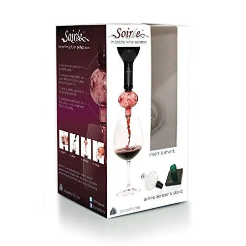 Soireehome - In Bottle Wine Aerator - Makes Your Wine Taste Better Made of Glass This Gourmet Decanter Clear Fits All Wine Bottles & Works On Red or White Wine One