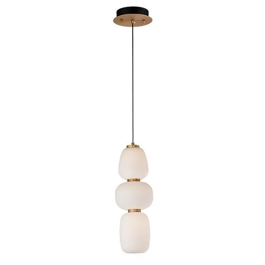 Soji 3-Light LED Pendant, 1,400 Lumens, 20W, 3000K CCT, 120V, Black/Gold Finish