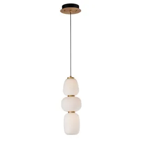 Soji 3-Light LED Pendant, 1,400 Lumens, 20W, 3000K CCT, 120V, Black/Gold Finish