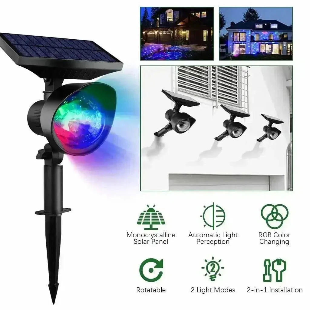 Solar DJ Lights Outdoor LED Focus Garden Light For Home, Pathway Decoration (RGB, Waterproof)