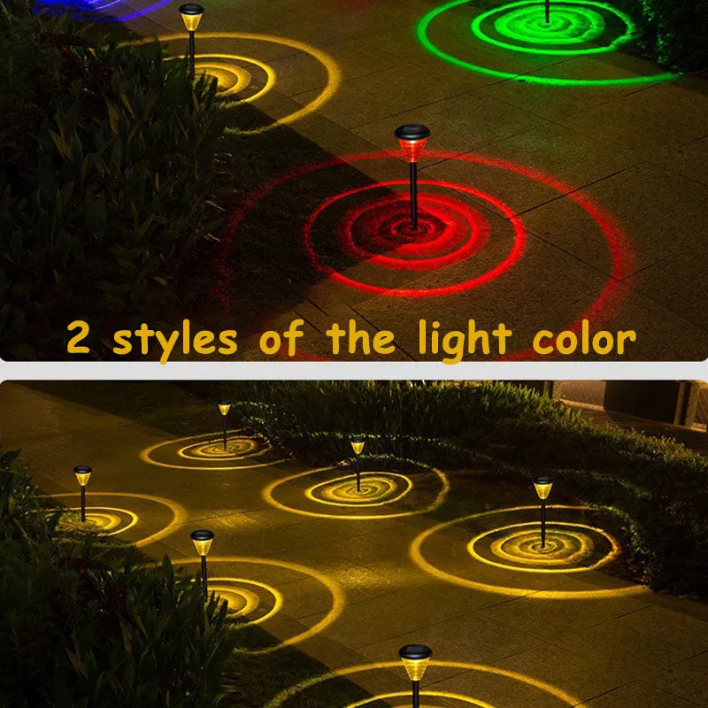 Solar Light Outdoor waterproof Ring-shaped Led Light Garden Stake Lights for Path Walkway Driveway