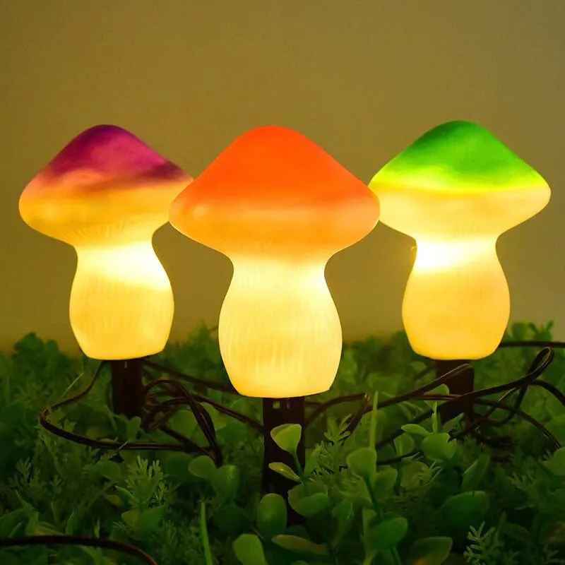 Solar Outdoor Resin Mushroom LED Garden Ground Insert Decorative Landscape Light