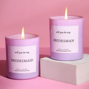 Soy Wax Bridesmaid Scented Candle | Red Apple, Wine & Plum | White