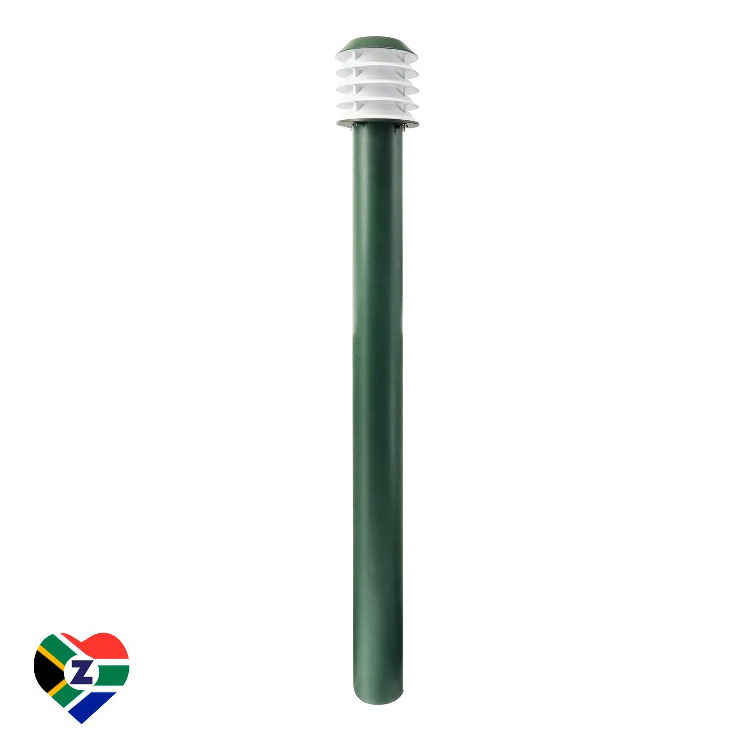 Spur Green Outdoor Bollard with White Louvers