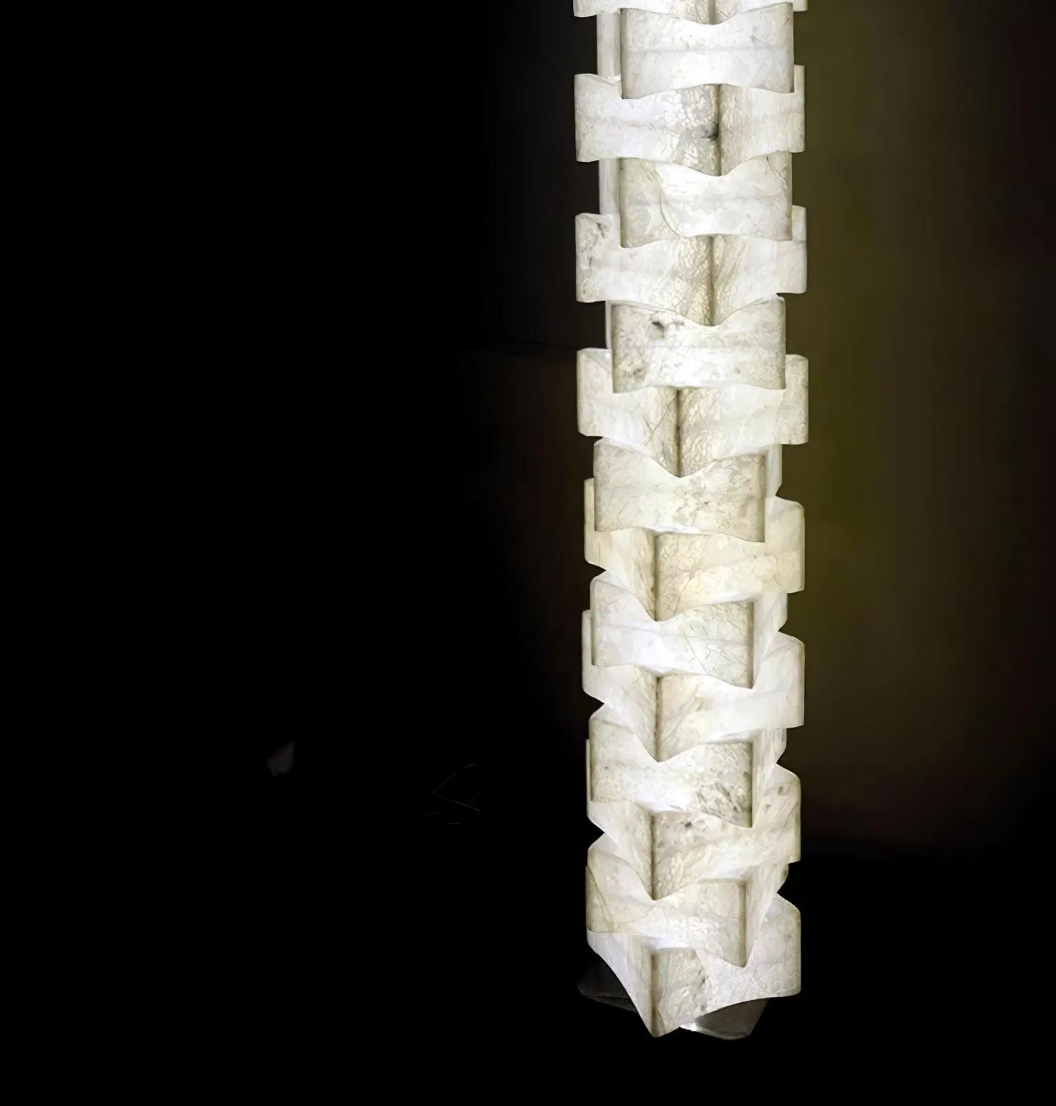 Stacked Alabaster Squares Floor Lamp