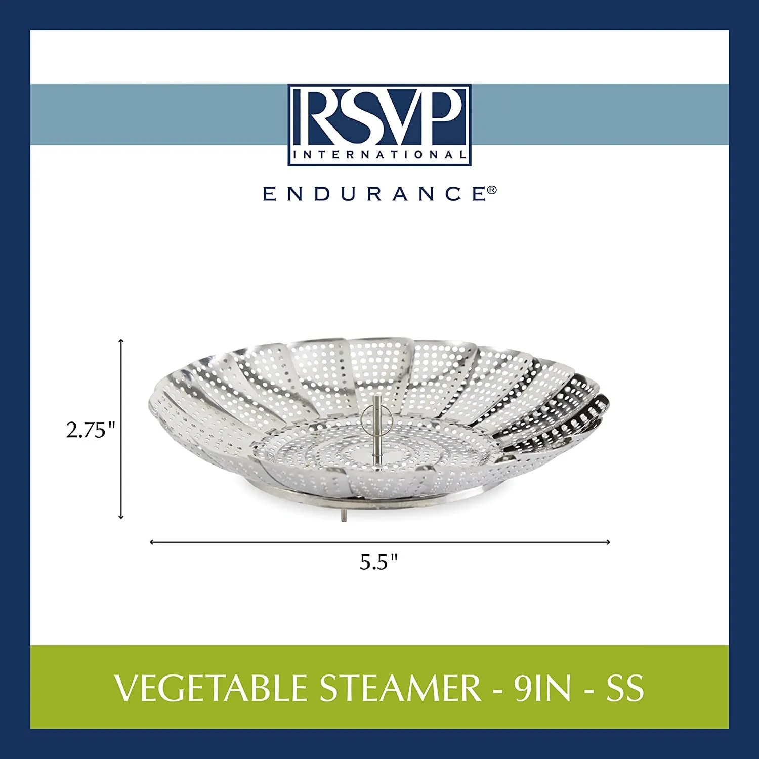 Stainless Steel Vegetable Steamer 9"