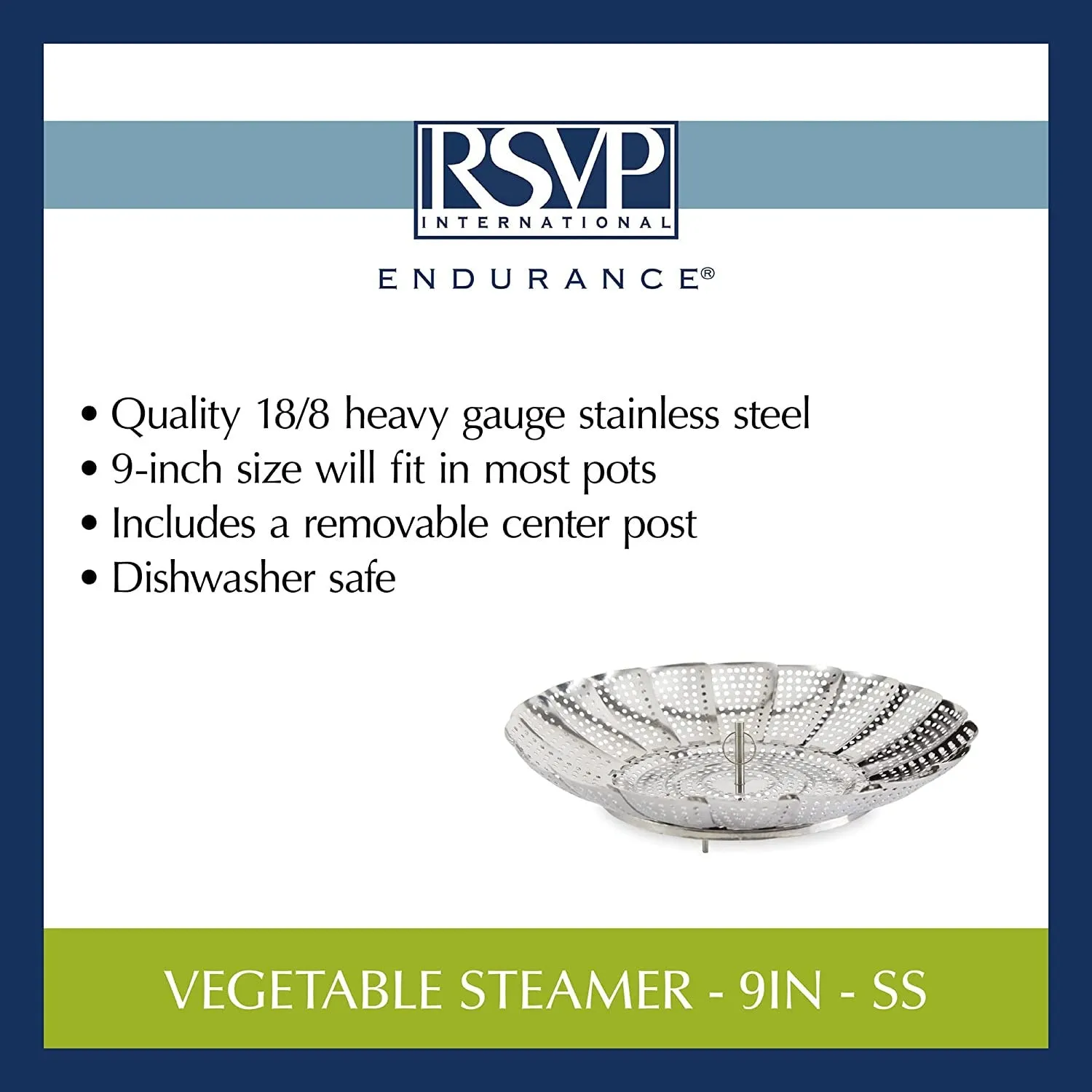 Stainless Steel Vegetable Steamer 9"