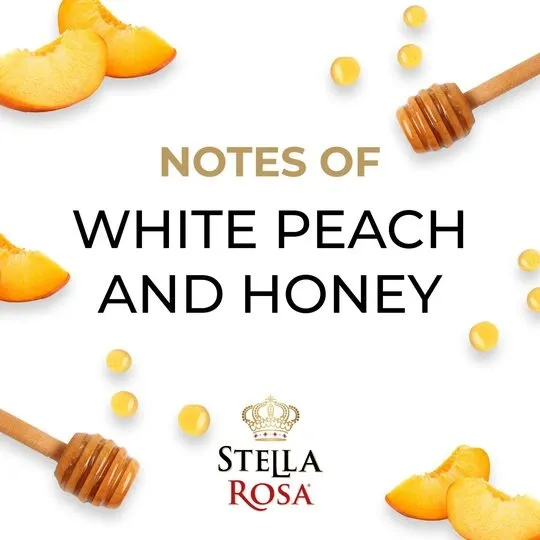 Stella Rosa Peach Semi-Sweet White Wine, 750ml Glass Bottle, Piedmont, Italy Serving Size 6oz