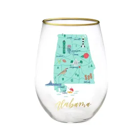 Stemless Wine Glass - Alabama