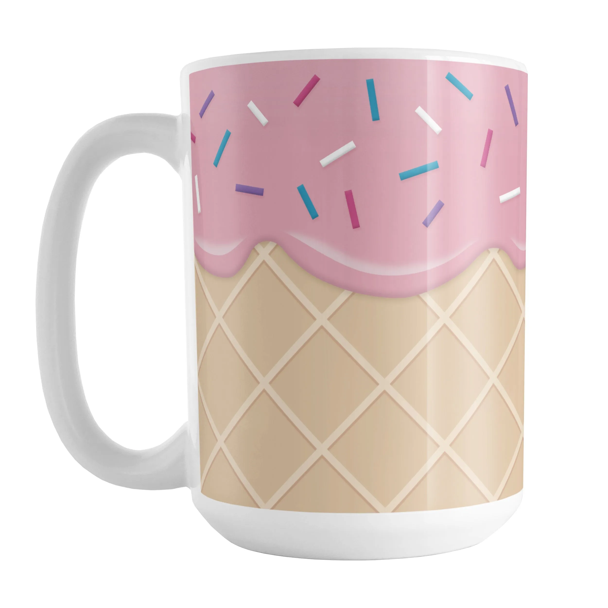 Strawberry Ice Cream Waffle Cone Mug