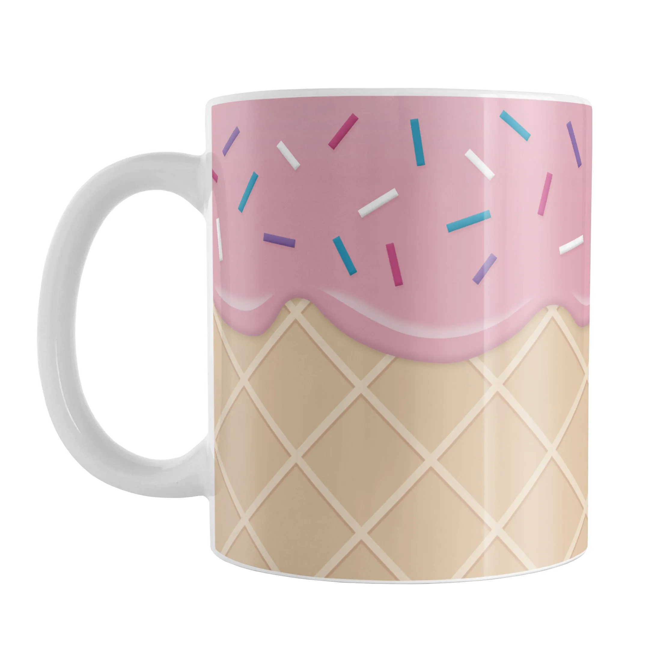 Strawberry Ice Cream Waffle Cone Mug