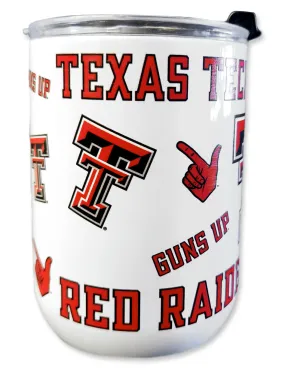 Texas Tech "Medley of Logos" 18 oz Double Walled Stemless Wine Glass