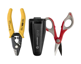 TK-350: Fiber Stripper & Kevlar® Shears Kit, Molded Pouch, Jonard