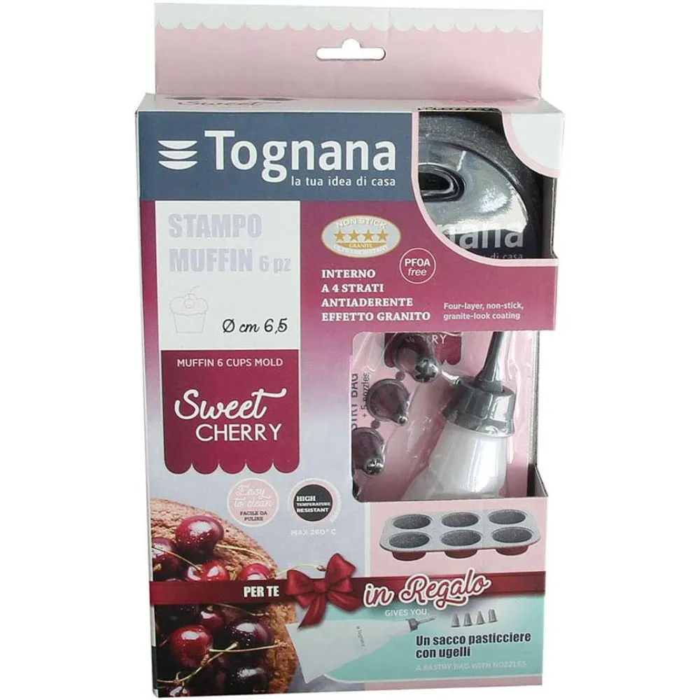 Tognana Set Muffin 6Cps Bag Nozzles Cherry Sweet Cherry