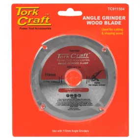 TORK CRAFT BLADE 4 TEETH 115MM X 22.23MM FOR WOOD ON ANGLE GRINDER TC911504