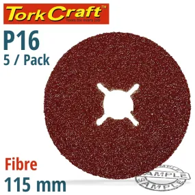 TORK CRAFT FIBRE DISC 115MM 16 GRIT 5/PACK ABR51016