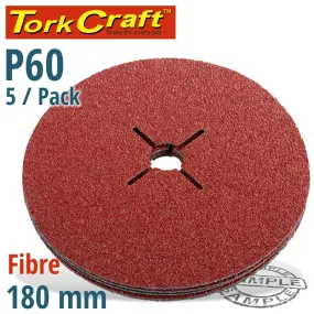 TORK CRAFT FIBRE DISC 180MM 60 GRIT 5/PACK ABR54060