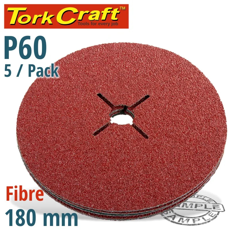 TORK CRAFT FIBRE DISC 180MM 60 GRIT 5/PACK ABR54060