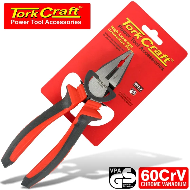 TORK CRAFT PLIERS COMBINATION HIGH LEVERAGE CRV 180MM TC530180