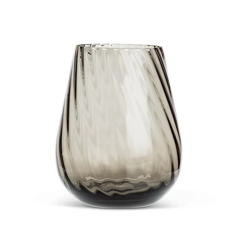 Twisted Optic Stemless Wine Glass - Smoke