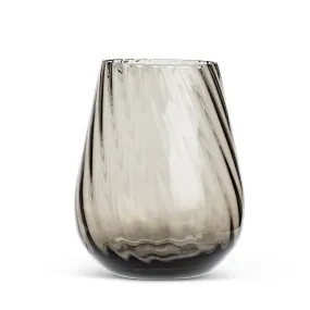 Twisted Optic Stemless Wine Glass - Smoke